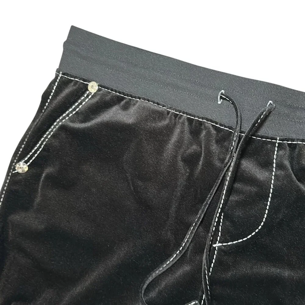 True Religion Big T Baggy Black Velvet Pants Men's Size S M XL NWT